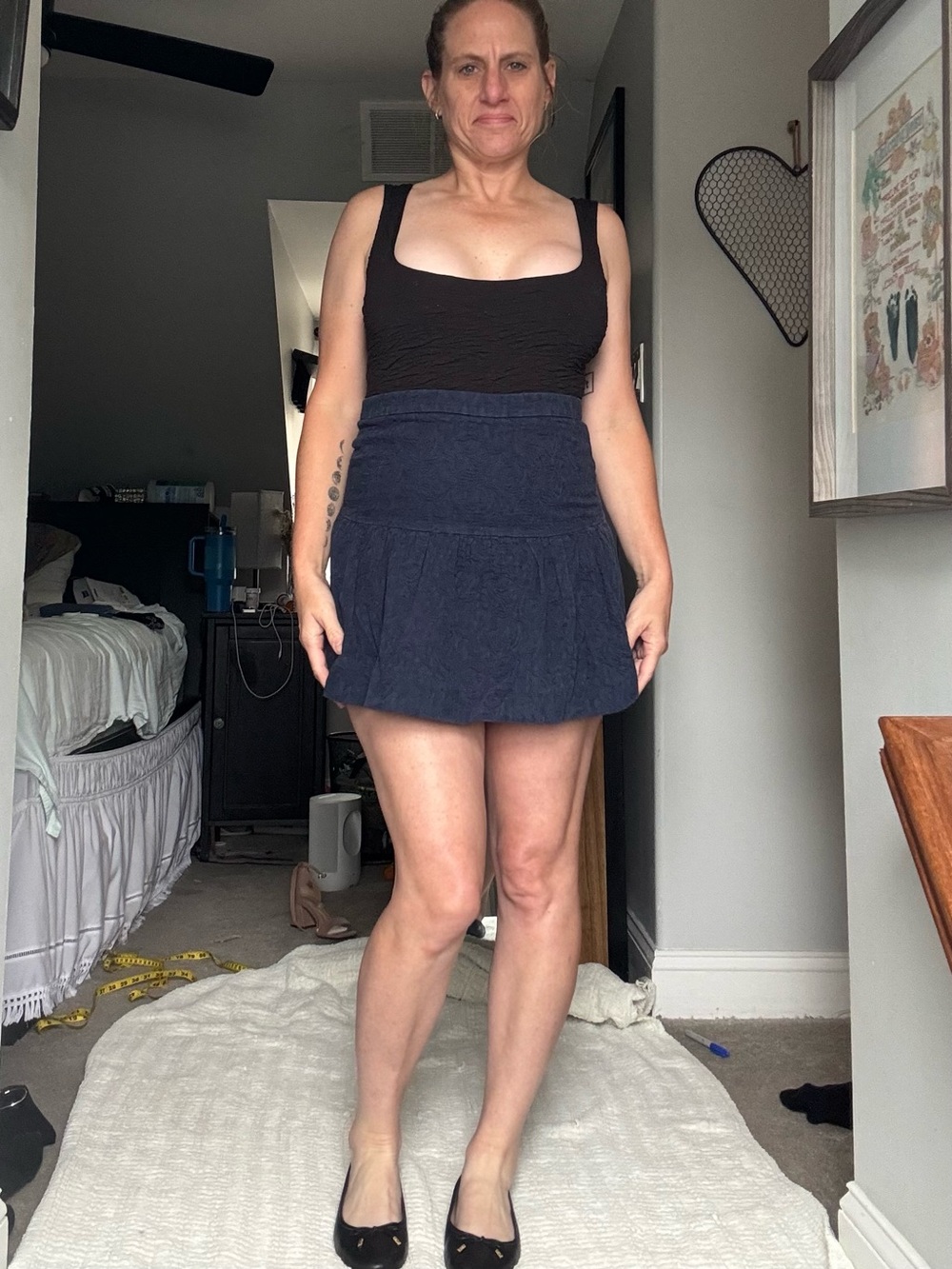 J.Crew Navy Jacquard Floral Mini Skirt - Sz 0